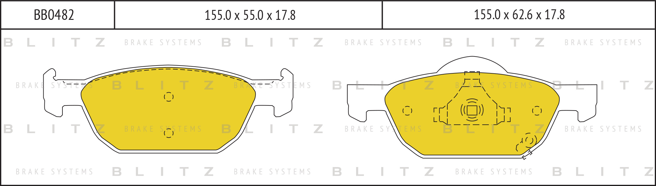 Колодки тормозные дисковые передние BLITZ BB0482