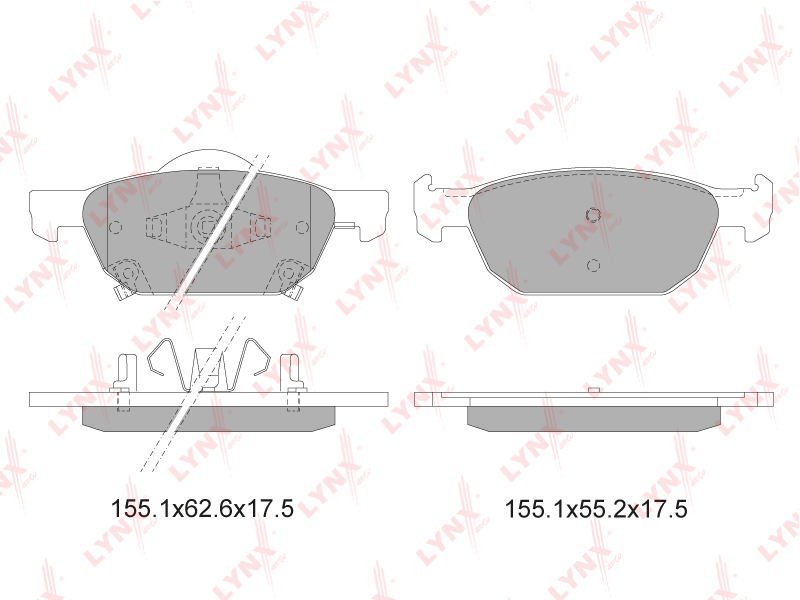 BD-3423 КОЛОДКИ ТОРМОЗНЫЕ ПЕРЕДНИЕ HONDA ACCORD VI LYNXAUTO BD3423