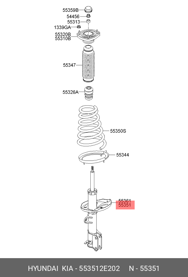 Амортизатор HYUNDAIKIA 553512E202 задний TUCSONSPG II задн L HYUNDAI-KIA 553512E202