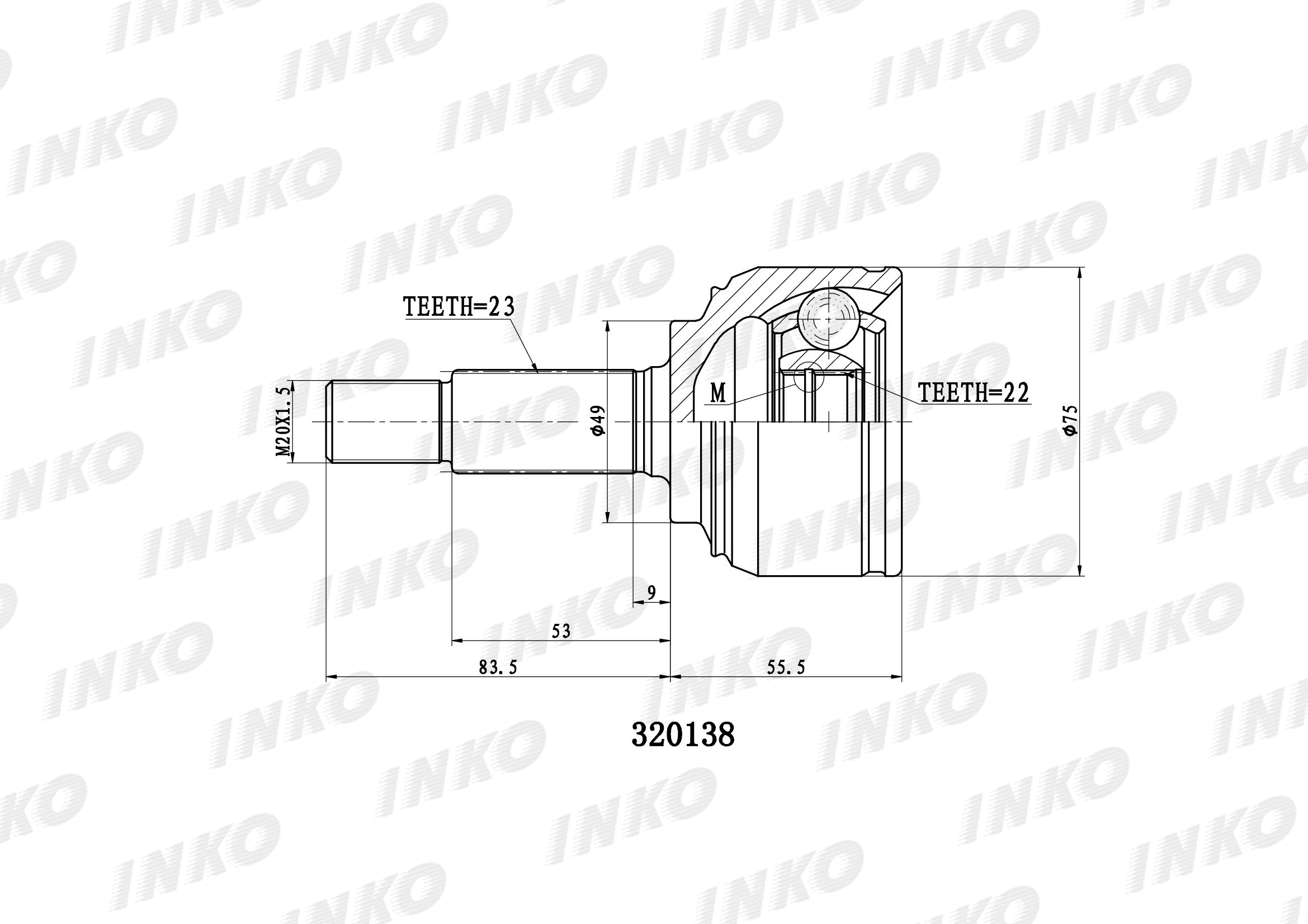 ШРУС внешний 23/22 INKO 320138