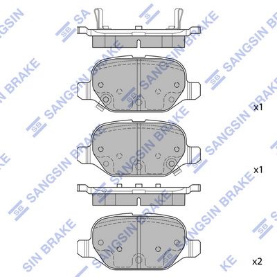 Колодки тормозные задние SANGSIN SP1709