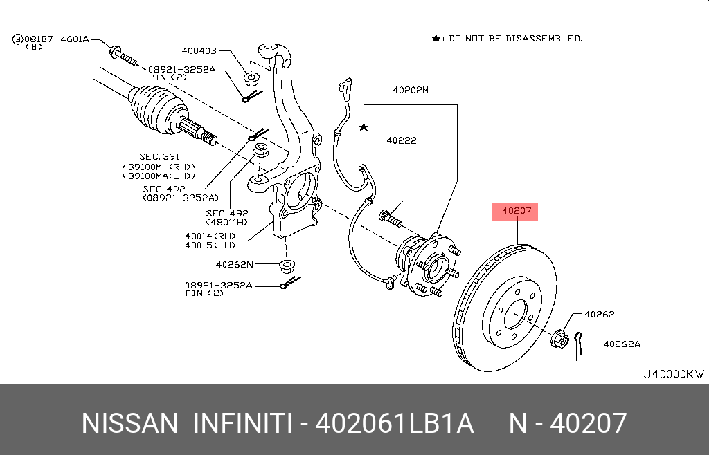 Диск тормозной | перед | NISSAN 402061LB1A