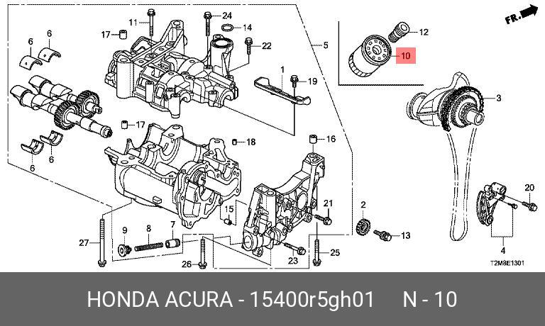 ФИЛЬТР МАСЛЯНЫЙ HONDA 15400R5GH01