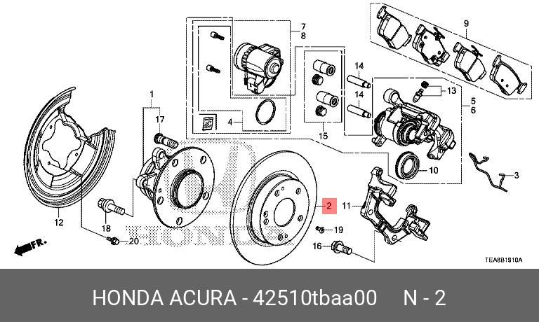 Деталь | зад | HONDA 42510TBAA00