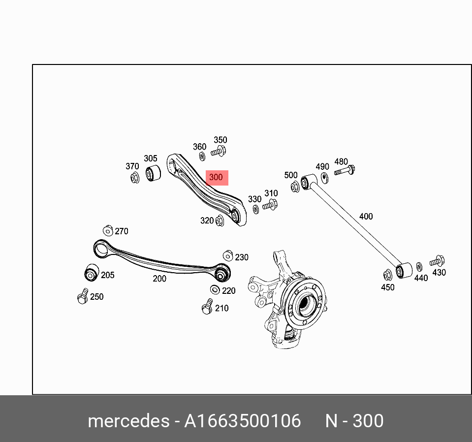 Верхняя поперечная тяга левая | зад | MERCEDES A1663500106
