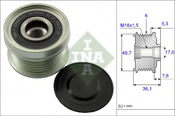 Шкив генератора INA 535013410