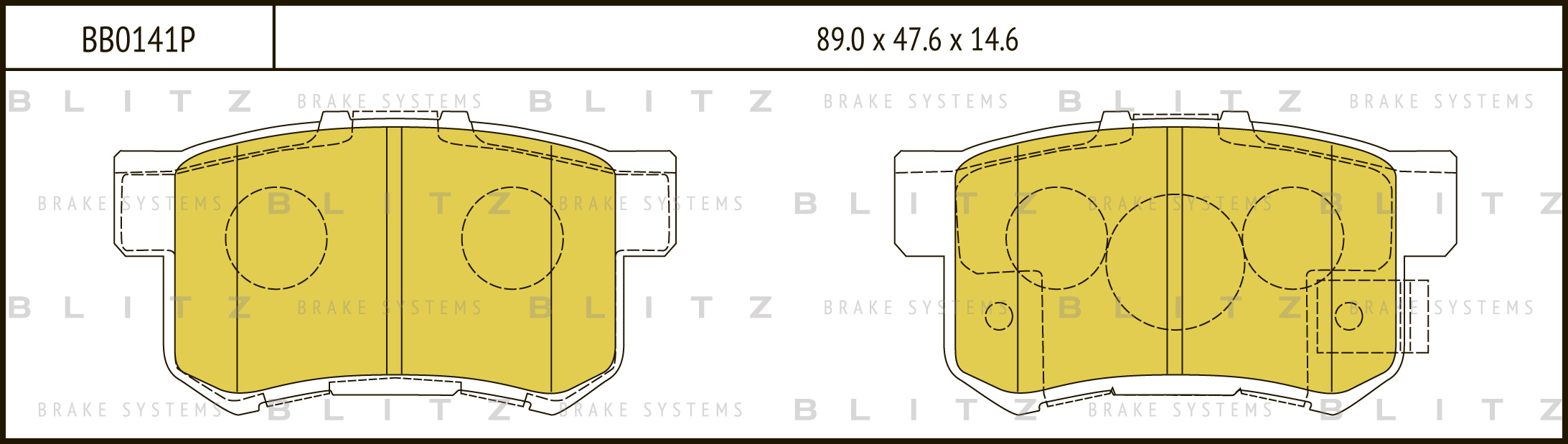 Колодки тормозные дисковые задние BLITZ BB0141P