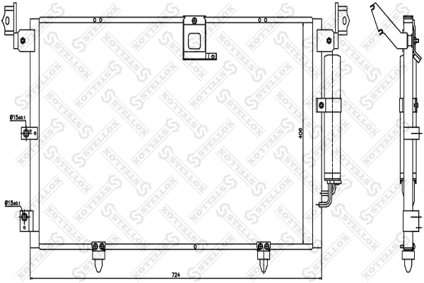 10-45355-SX_радиатор кондиционера  Lexus RX 300 00-03 STELLOX 1045355SX