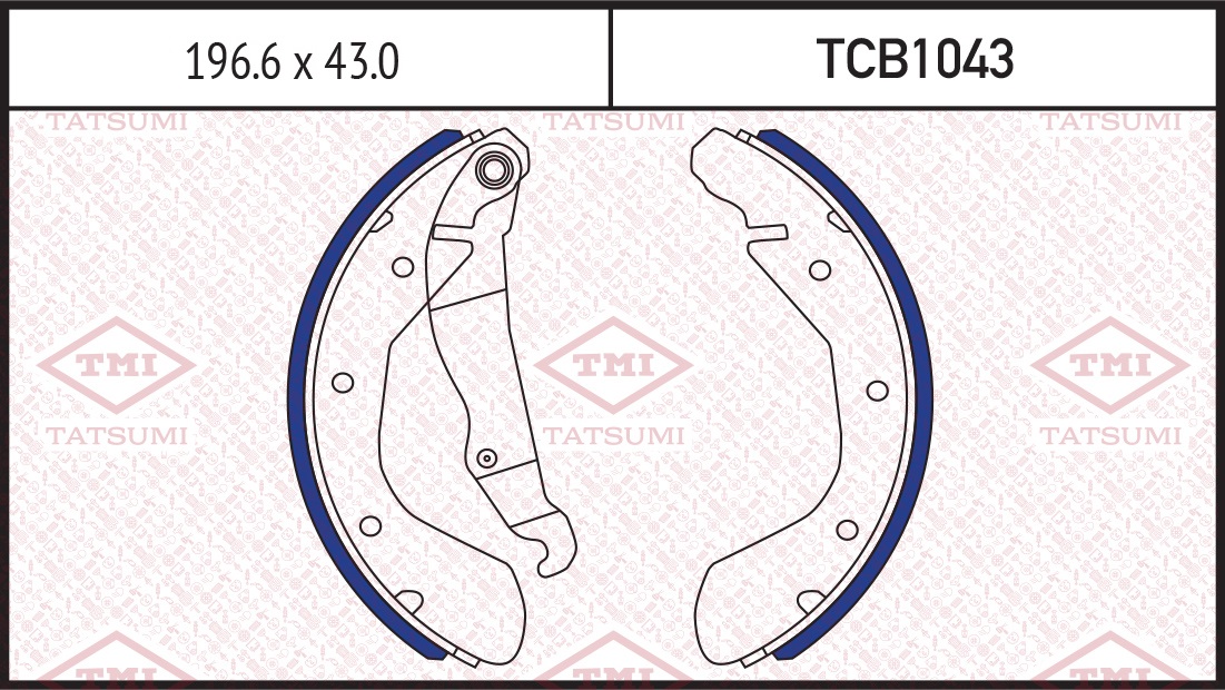 Колодки тормозные барабанные TATSUMI TCB1043