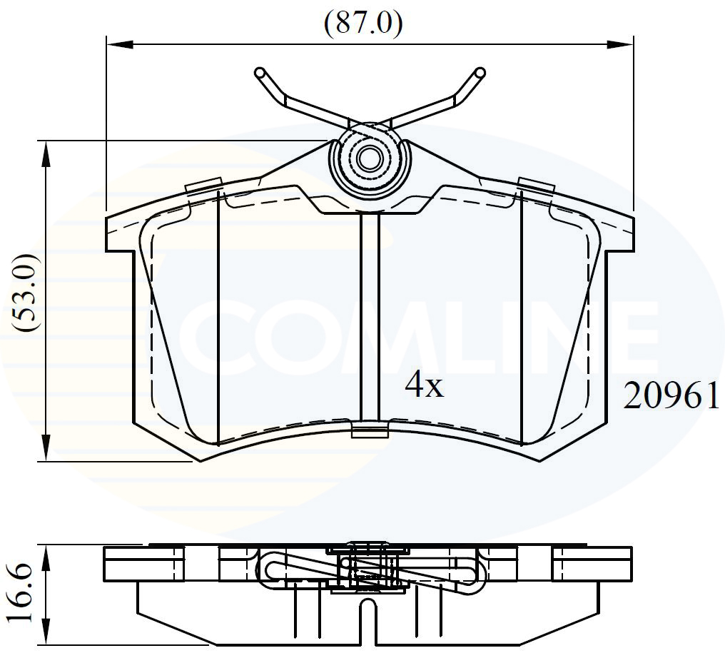 Комплект дисковых тормозных колодок COMLINE CBP0797